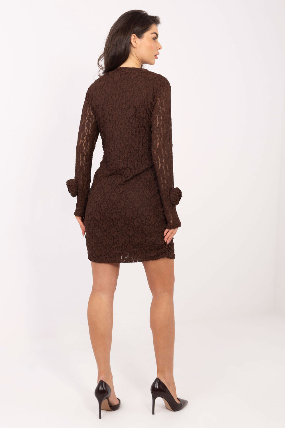 Sukienka Model IT-SK-9913.30 Dark Brown - Italy Moda222797 - Brązowy - obrazek 3