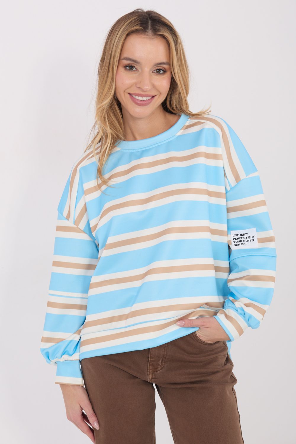 Bluza Damska Model IT-BL-9780-1.48 Light Blue - Italy Moda222763 - Niebieski - obrazek 4