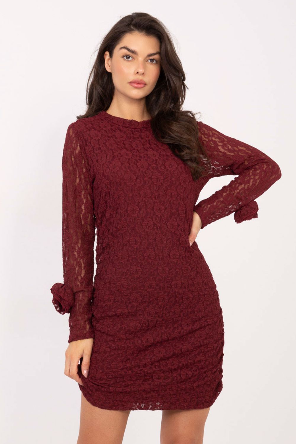 Sukienka Model IT-SK-9913.30 Bordo - Italy Moda222798 - Czerwony - obrazek 4