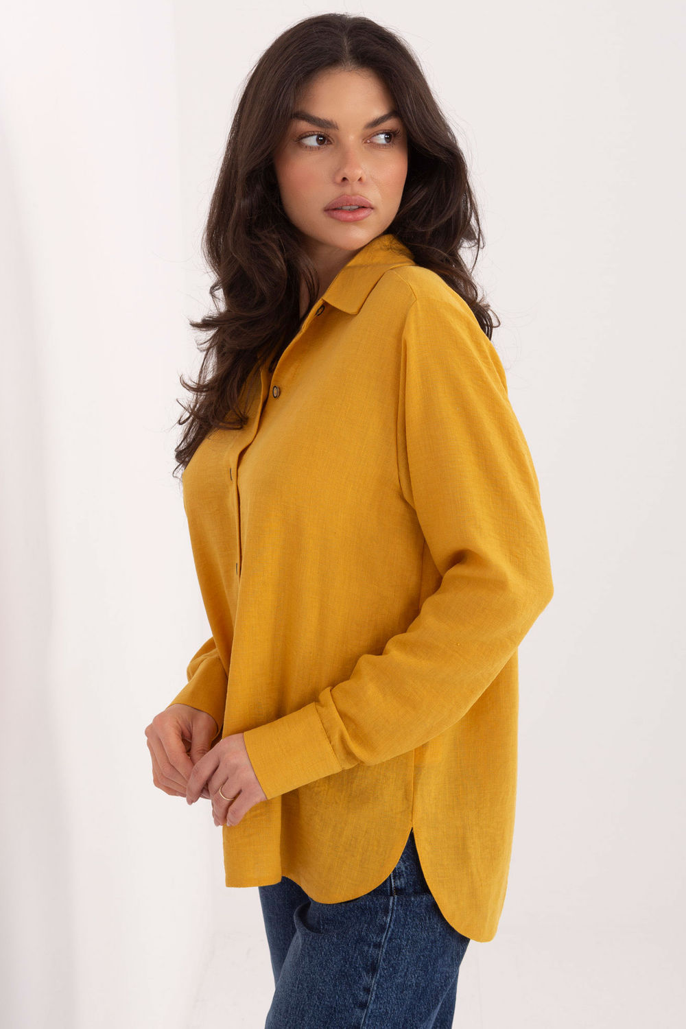 Koszula Damska Model LK-KS-510109.70 Dark Yellow - Lakerta222847 - Żółty - obrazek 2