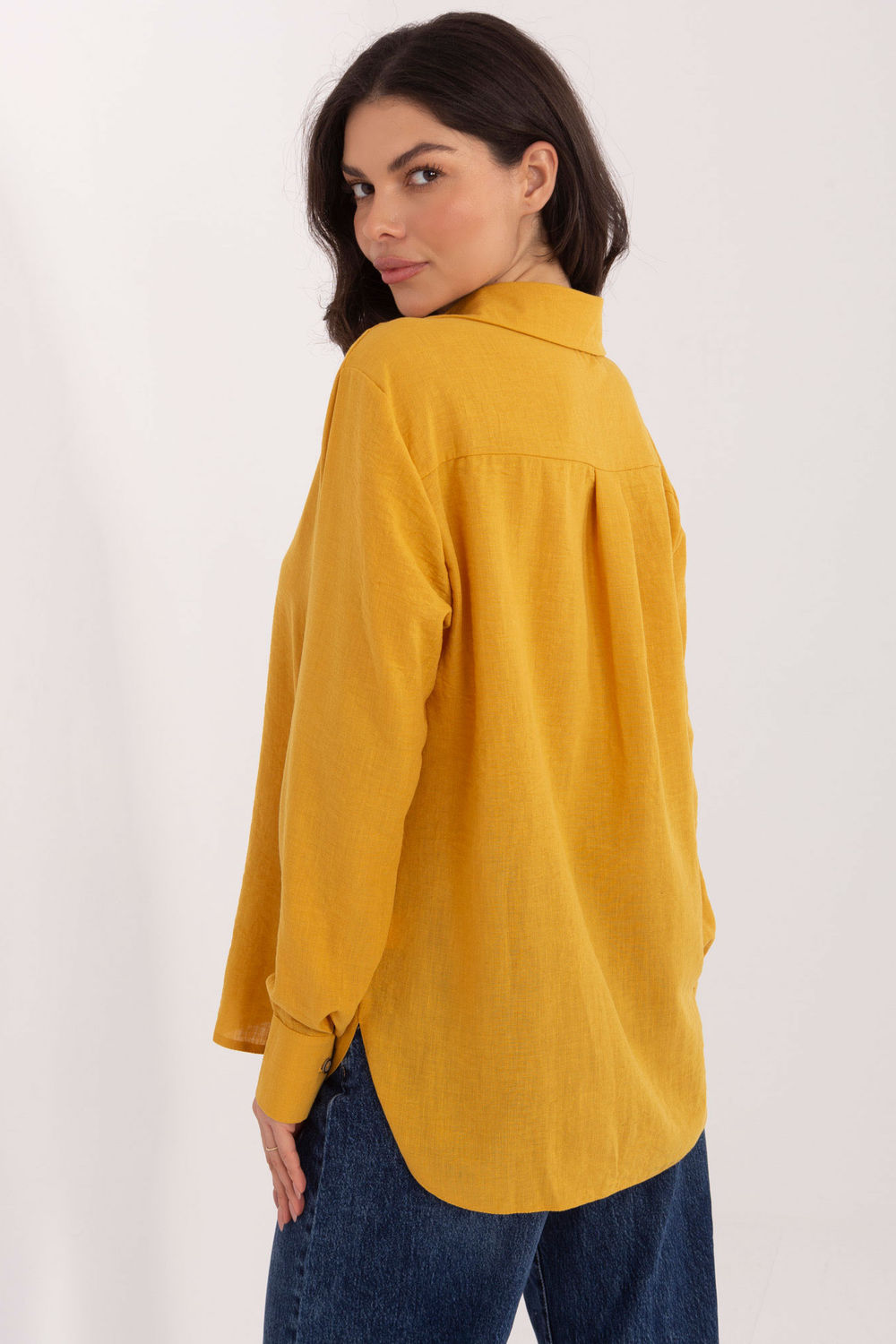 Koszula Damska Model LK-KS-510109.70 Dark Yellow - Lakerta222847 - Żółty - obrazek 3