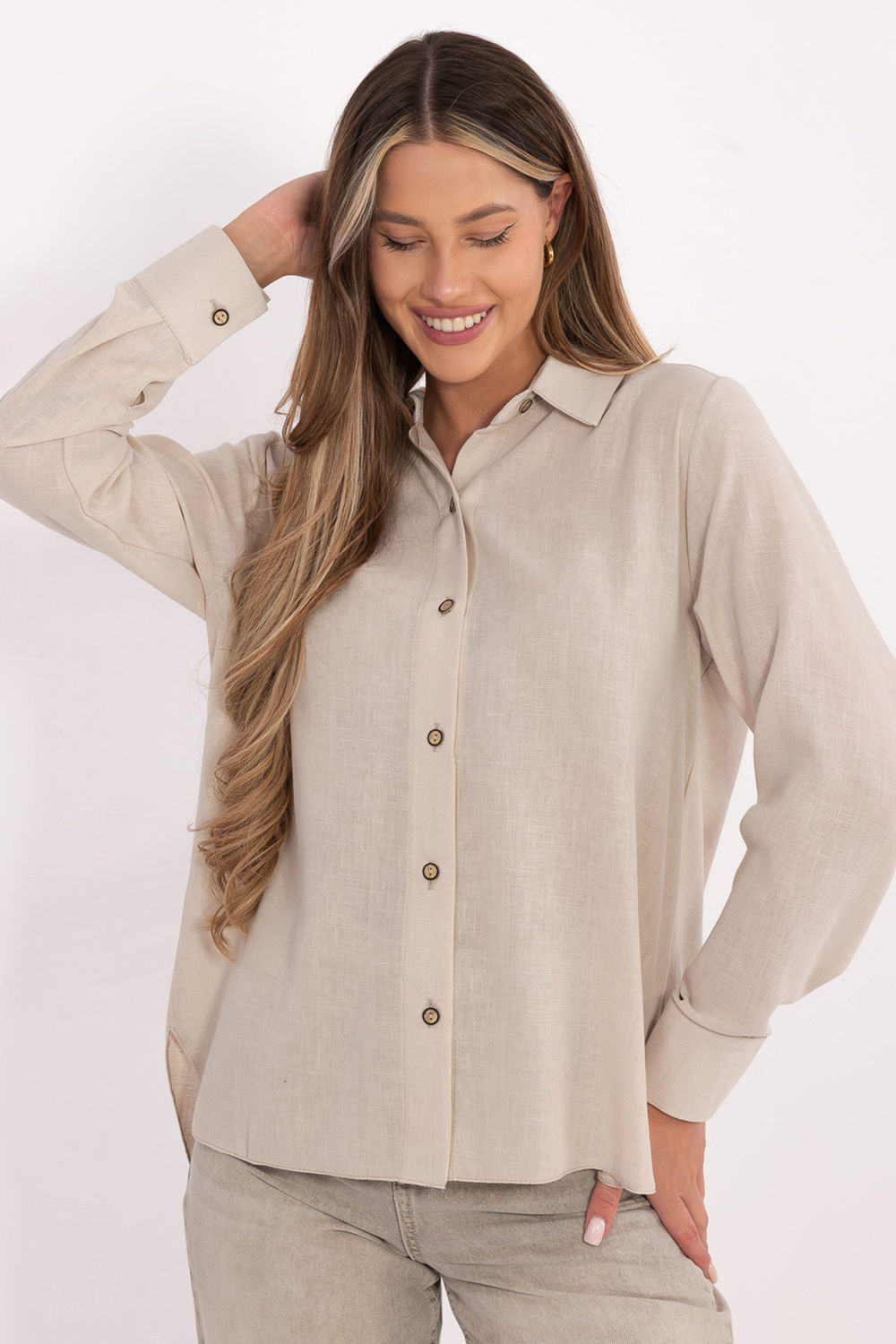Koszula Damska Model LK-KS-510109.70 Beige - Lakerta222853 - Beżowy