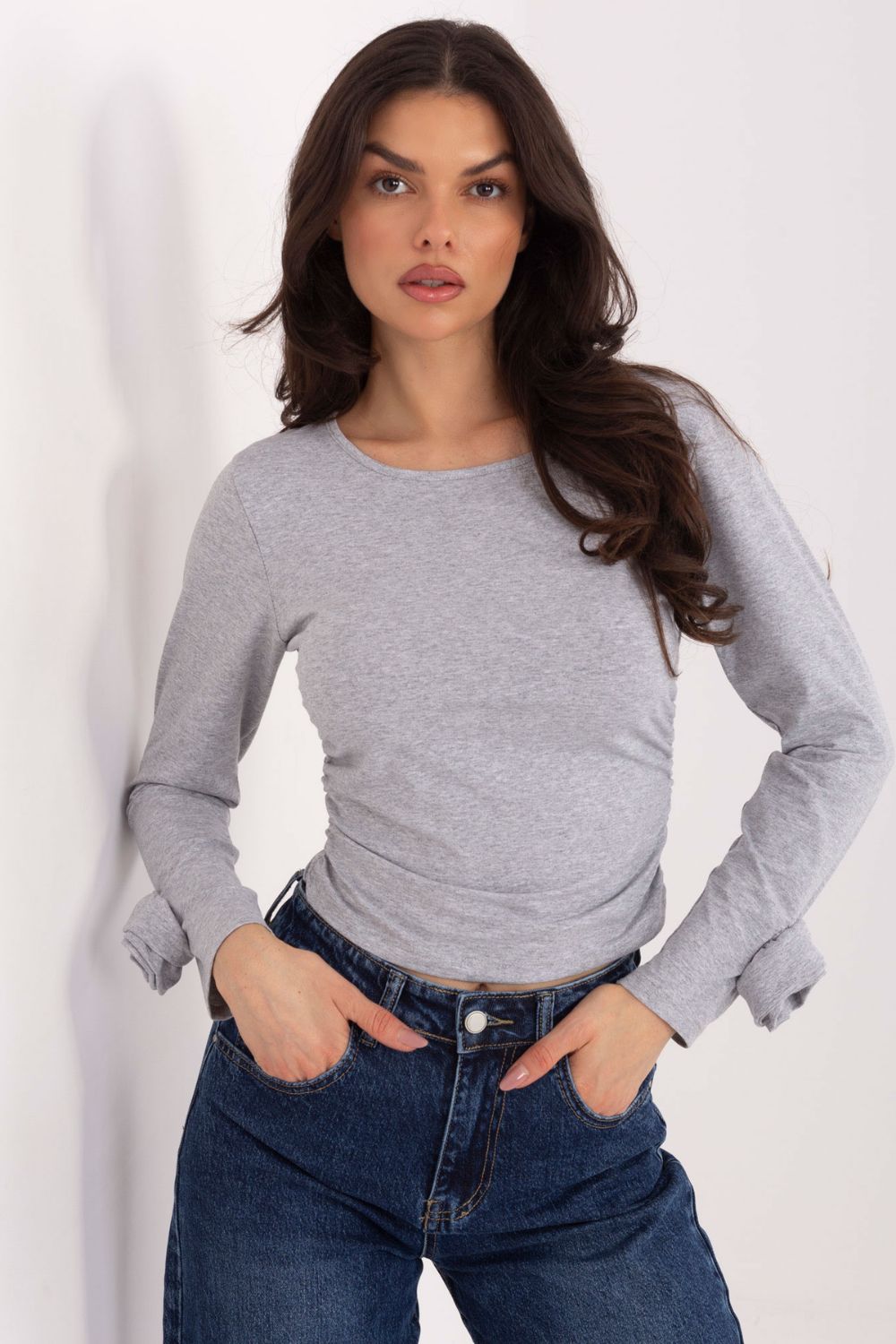 Bluzka Model IT-BZ-22079.55 Grey - Italy Moda222866 - Szary - obrazek 4
