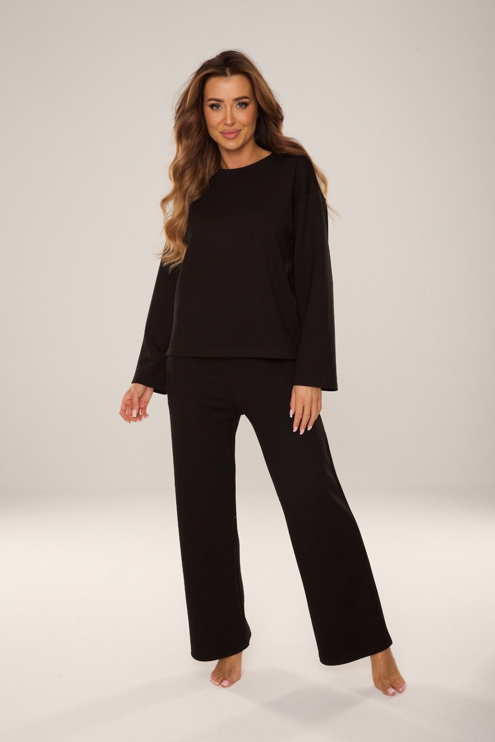 Spodnie Dres Damski Model Butter 886 Black - De Lafense223026 - Czarny - obrazek 2