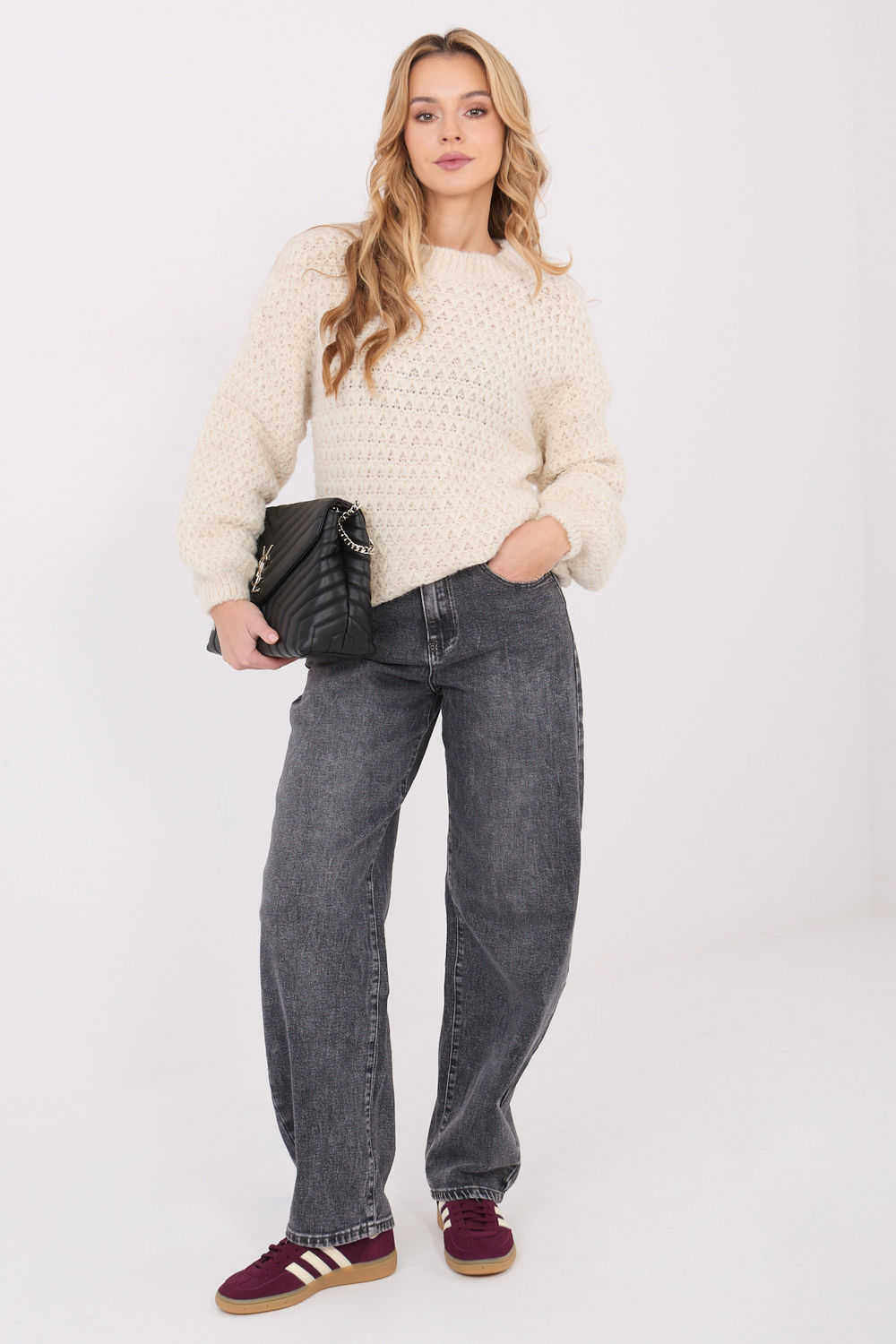 Sweter Damski Model MI-SW-1028.22 Ecru - Italy Moda223169 - Beżowy