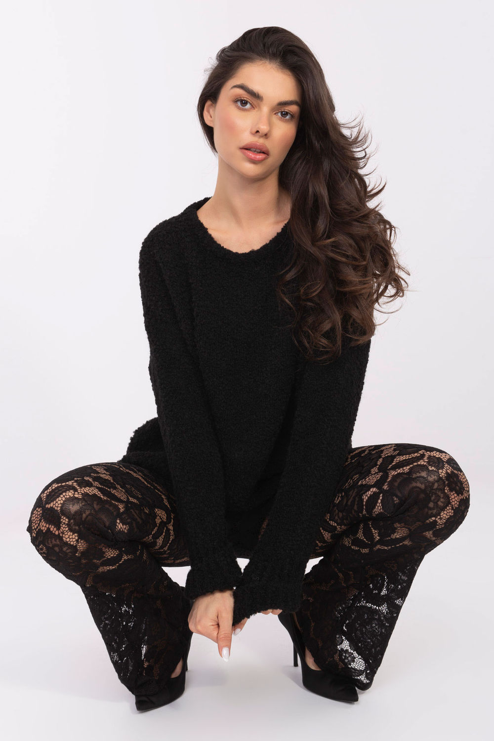Sweter Damski Model MI-SW-WK32601.19 Black - Italy Moda223175 - Czarny
