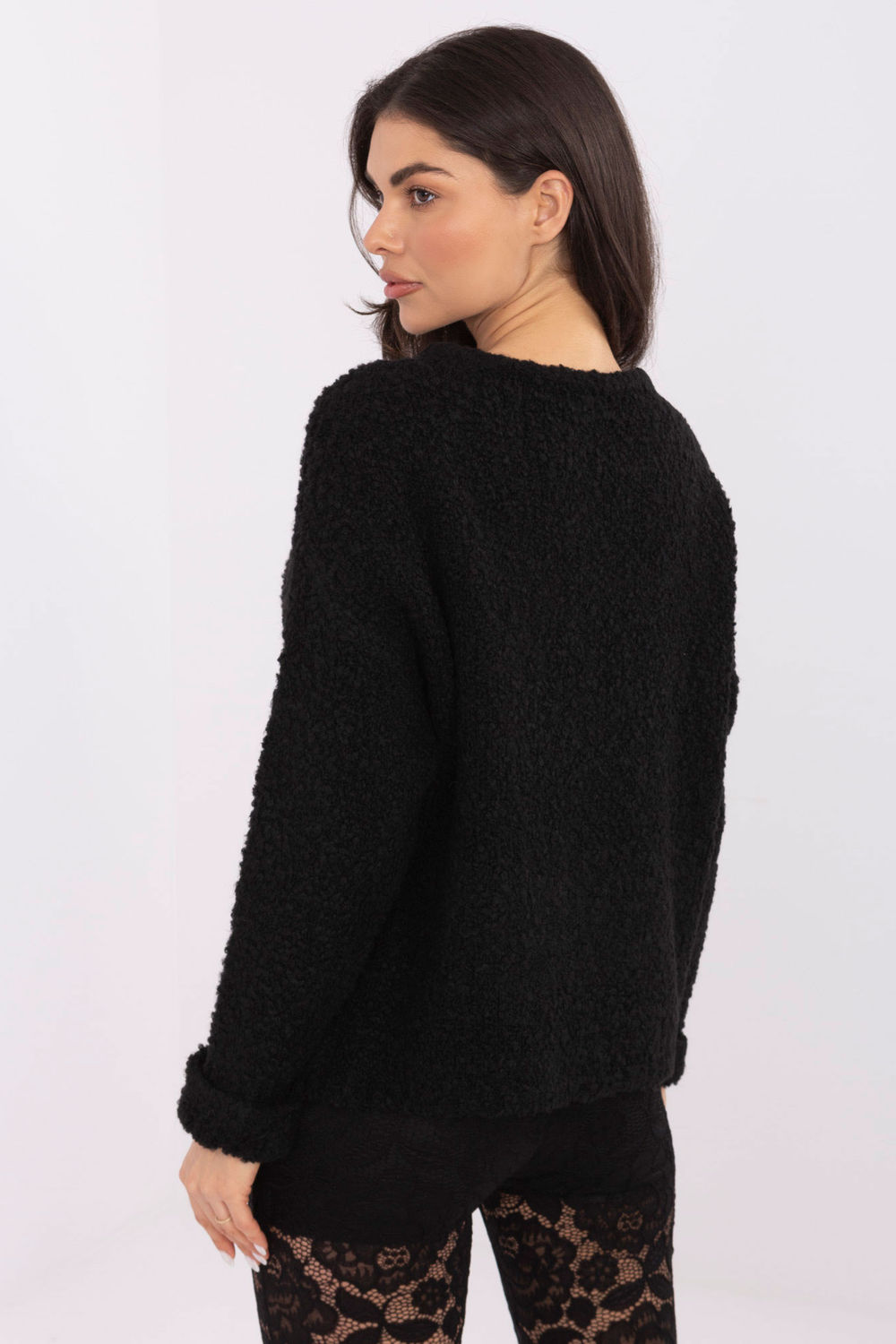 Sweter Damski Model MI-SW-WK32601.19 Black - Italy Moda223175 - Czarny - obrazek 3