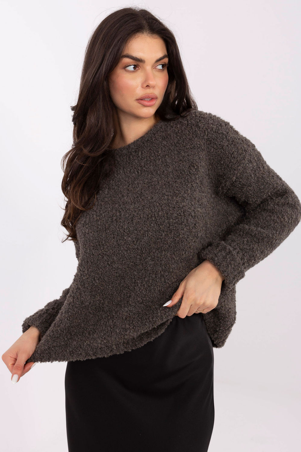 Sweter Damski Model MI-SW-WK32601.19 Dark Grey - Italy Moda223176 - Szary