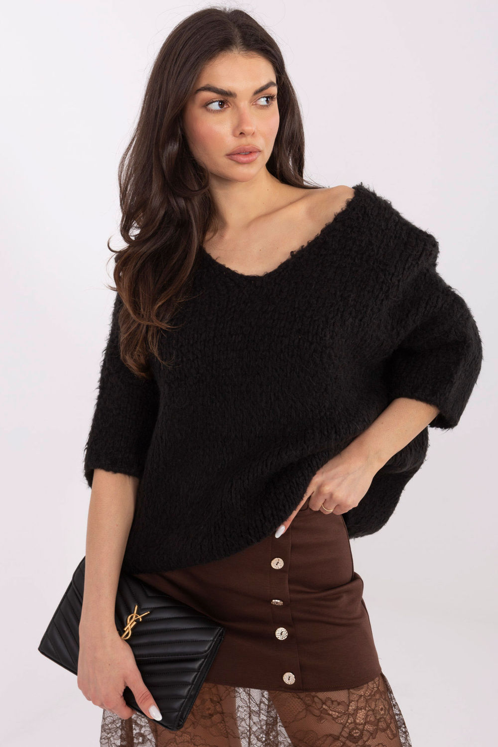 Sweter Damski Model IT-SW-7703.70 Black - Italy Moda223182 - Czarny