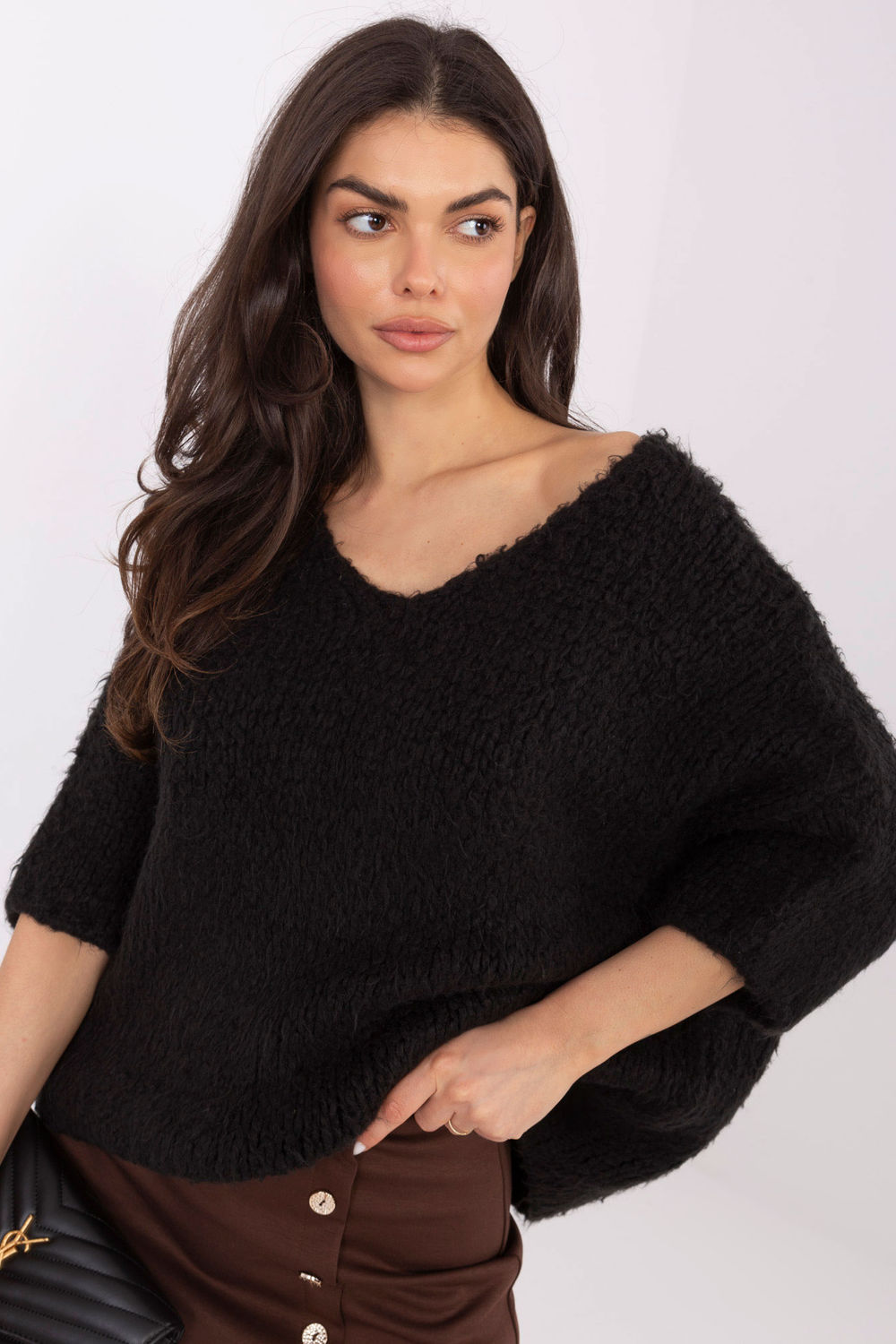 Sweter Damski Model IT-SW-7703.70 Black - Italy Moda223182 - Czarny - obrazek 4