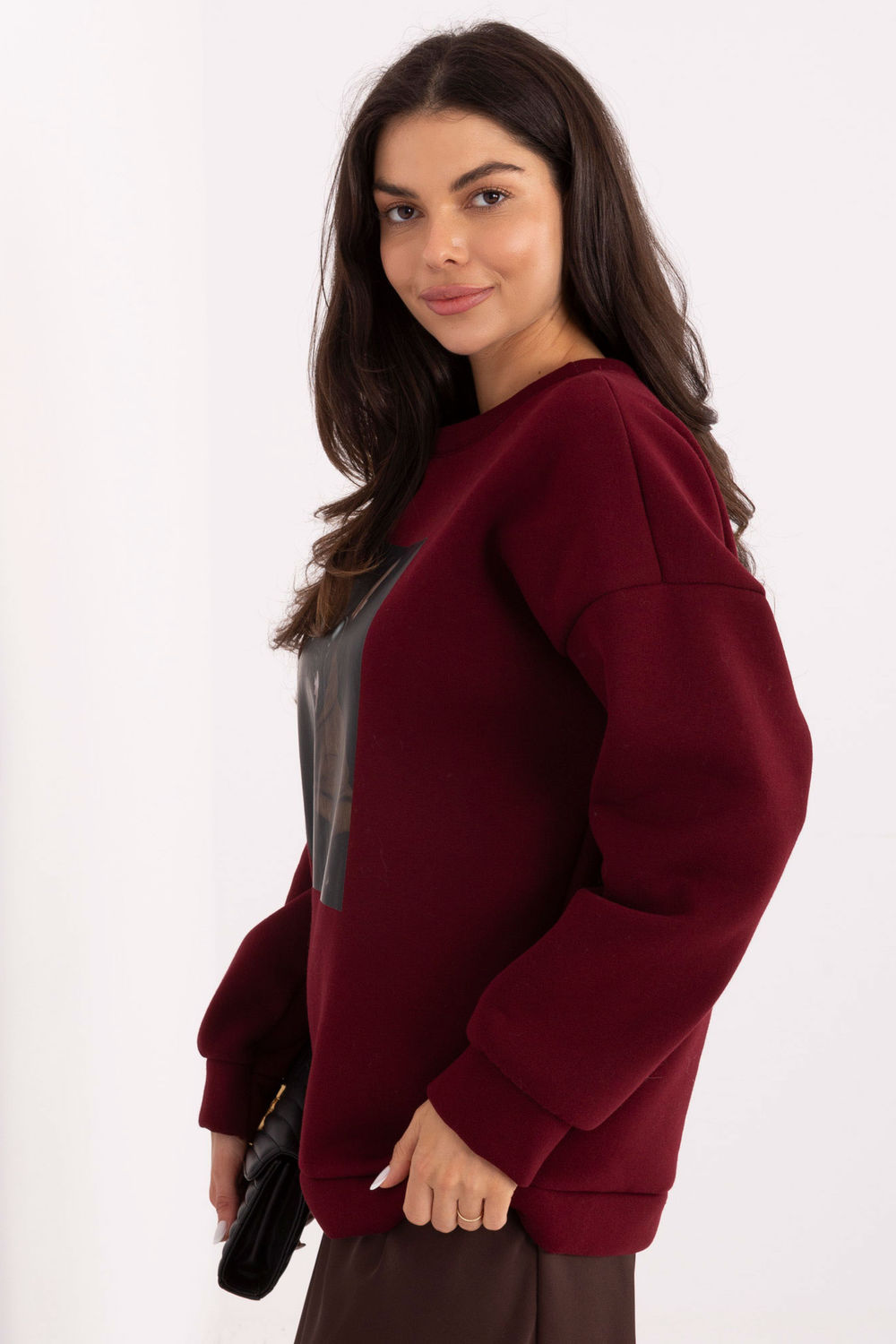 Bluza Damska Model MI-BL-4216-1.82 Bordo - Italy Moda223194 - Czerwony - obrazek 2