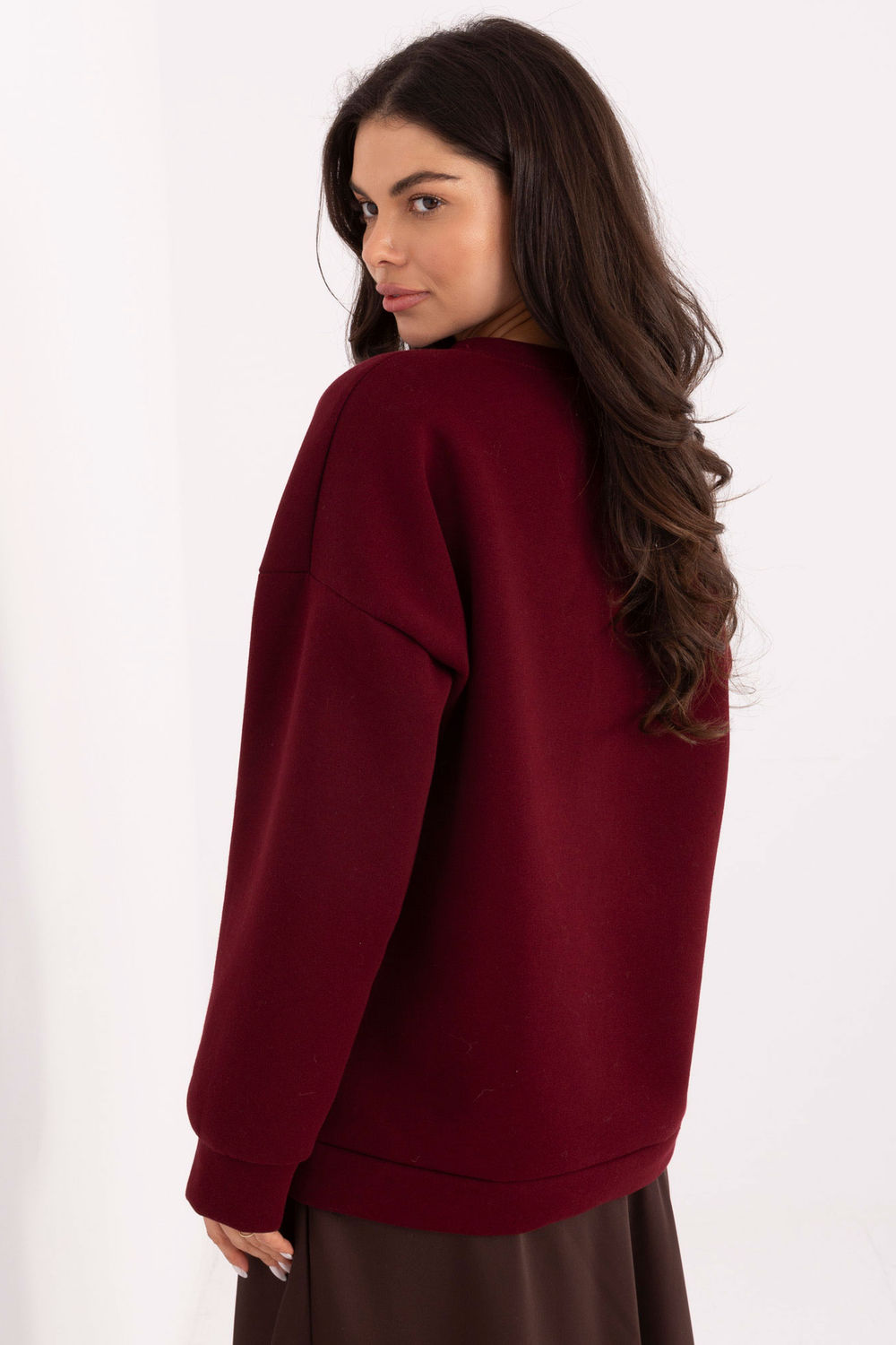 Bluza Damska Model MI-BL-4216-1.82 Bordo - Italy Moda223194 - Czerwony - obrazek 3