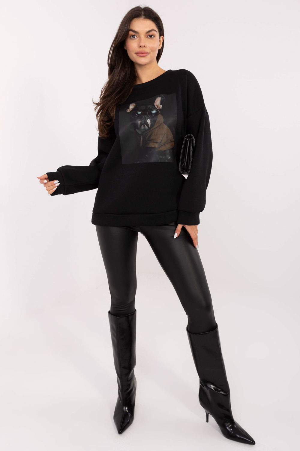 Bluza Damska Model MI-BL-4216-1.82 Black - Italy Moda223195 - Czarny - obrazek 2
