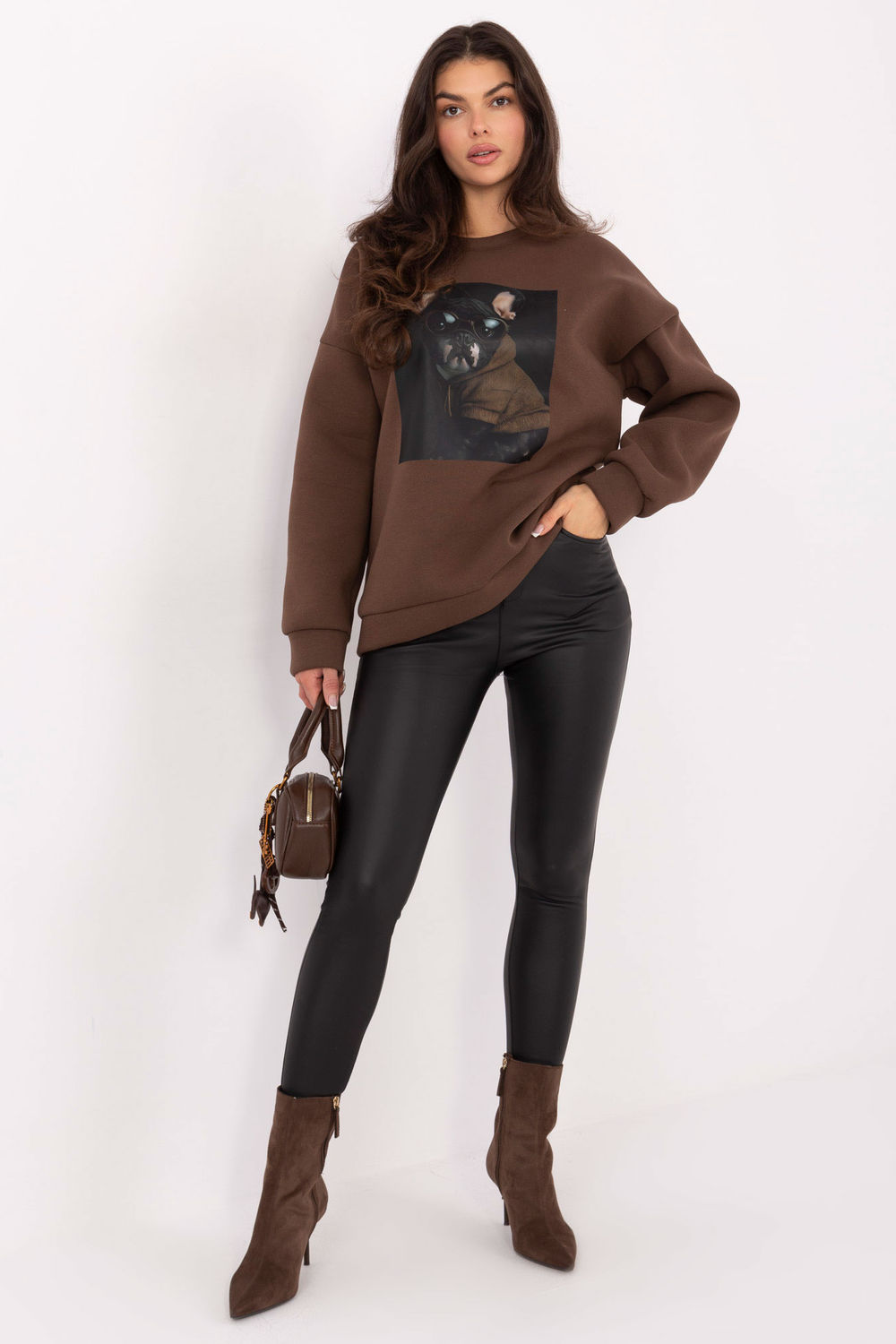 Bluza Damska Model MI-BL-4216-1.82 Brown - Italy Moda223197 - Brązowy - obrazek 2