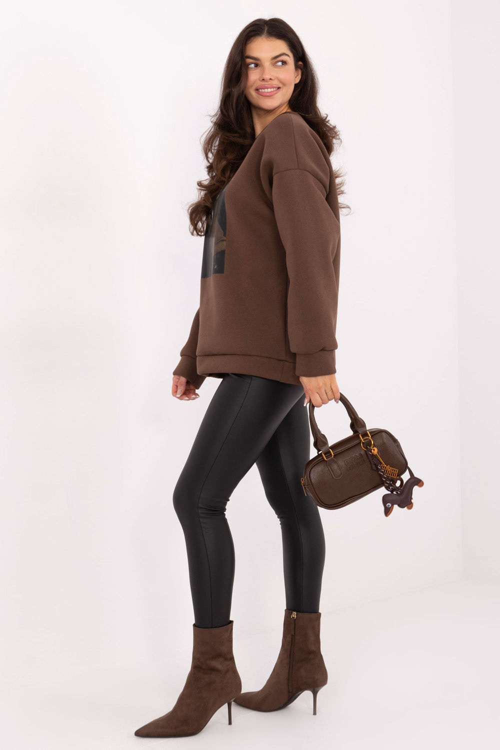 Bluza Damska Model MI-BL-4216-1.82 Brown - Italy Moda223197 - Brązowy - obrazek 4