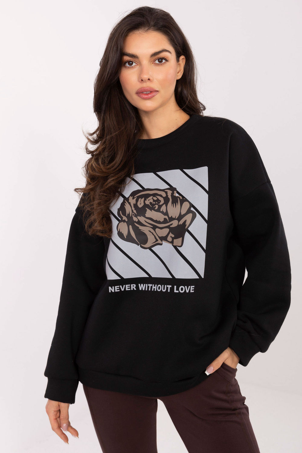 Bluza Damska Model MI-BL-4216.15 Black - Italy Moda223200 - Czarny
