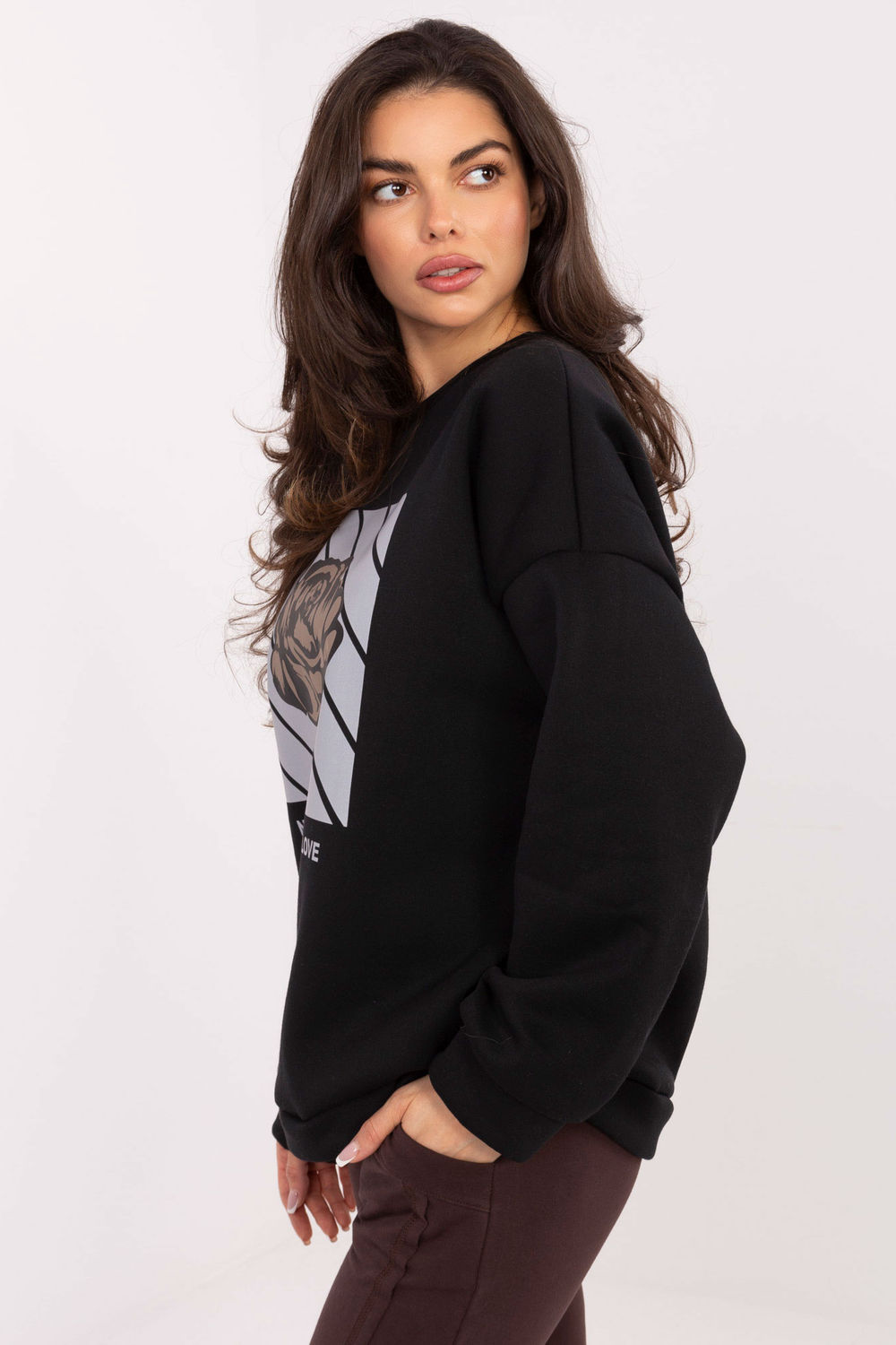 Bluza Damska Model MI-BL-4216.15 Black - Italy Moda223200 - Czarny - obrazek 2