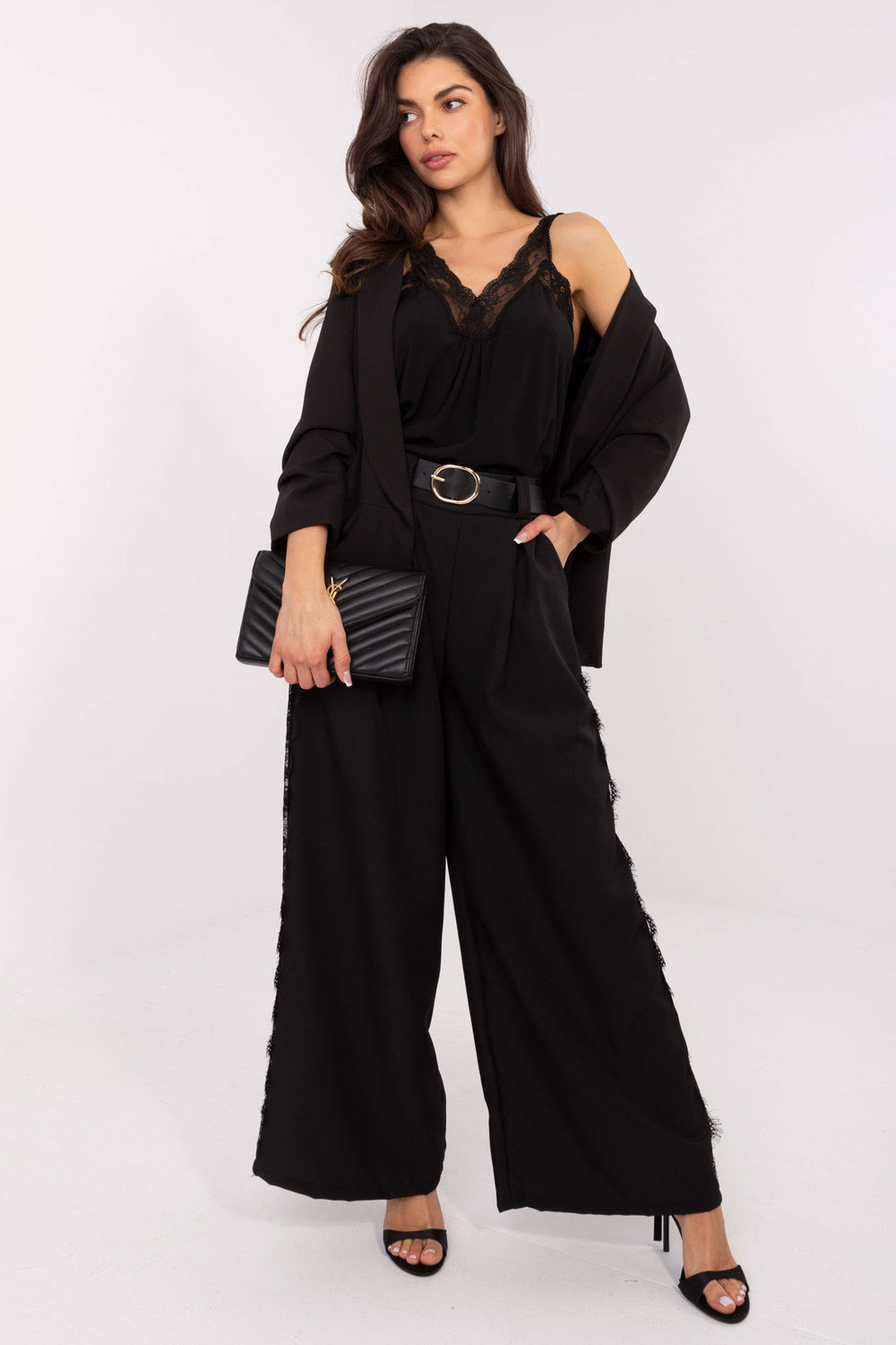 Spodnie Damskie Model MI-SP-62440.56 Black - Italy Moda223202 - Czarny