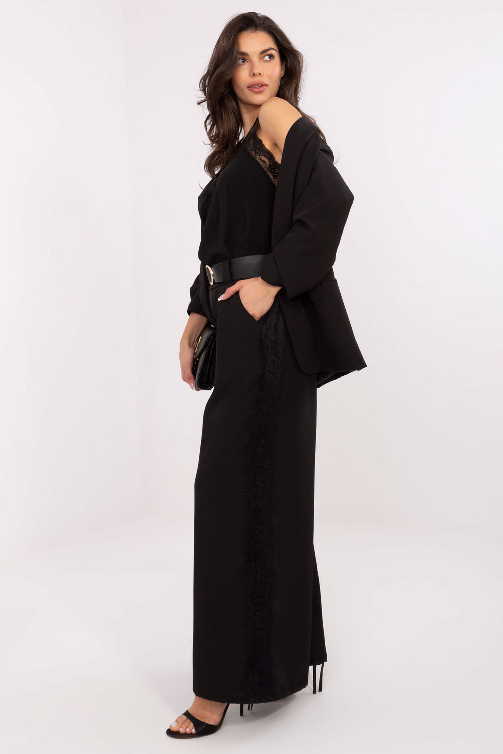 Spodnie Damskie Model MI-SP-62440.56 Black - Italy Moda223202 - Czarny - obrazek 2