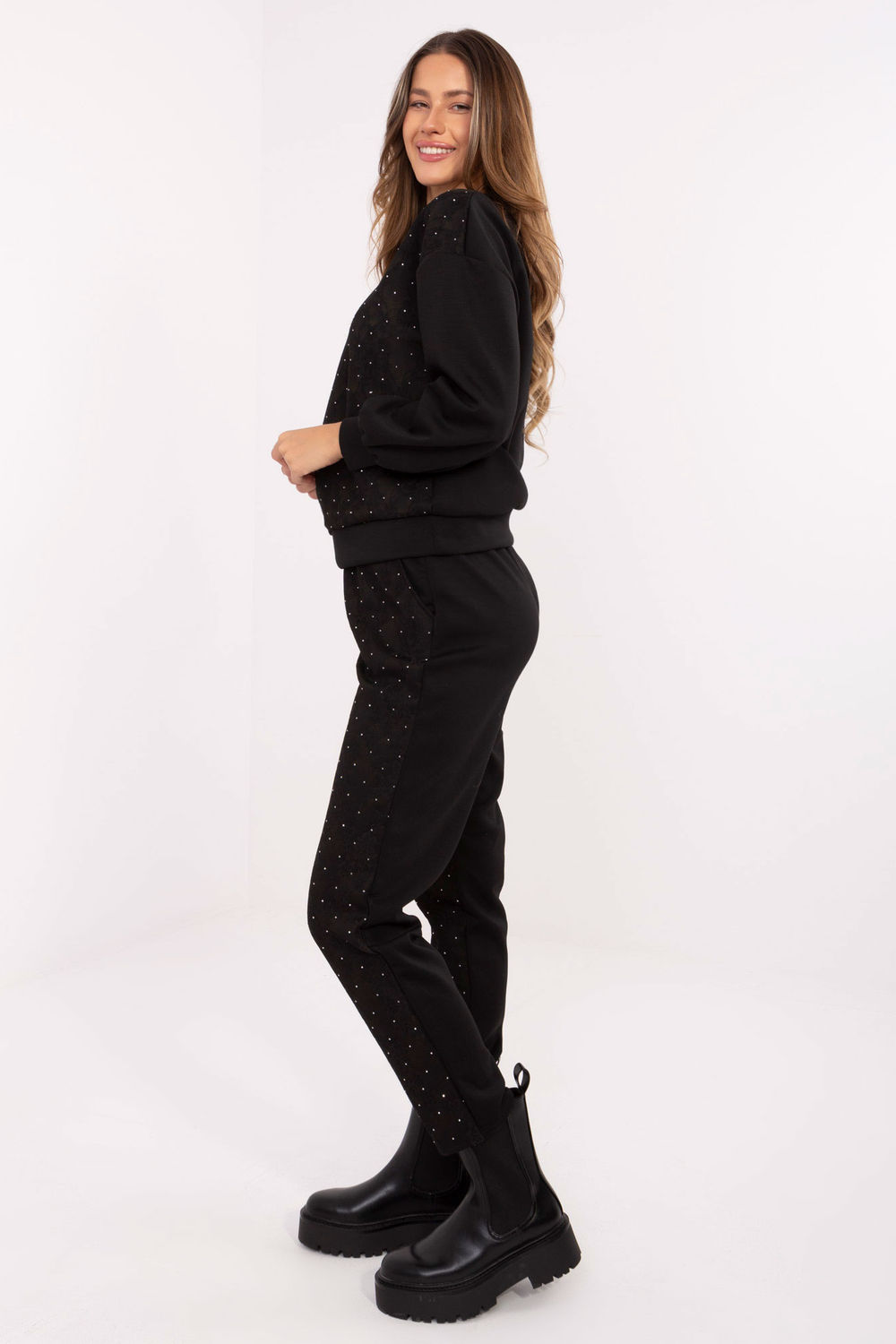 Spodnie Komplet Model IT-KMPL-9850.14P Black - Italy Moda223205 - Czarny - obrazek 2