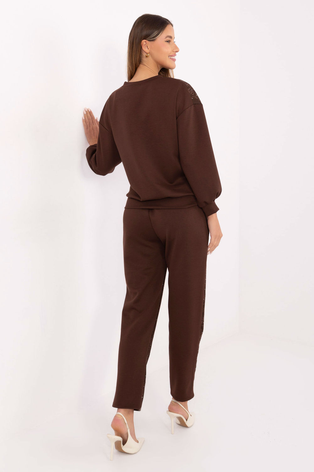 Spodnie Komplet Model IT-KMPL-9850.14P Brown - Italy Moda223207 - Brązowy - obrazek 3