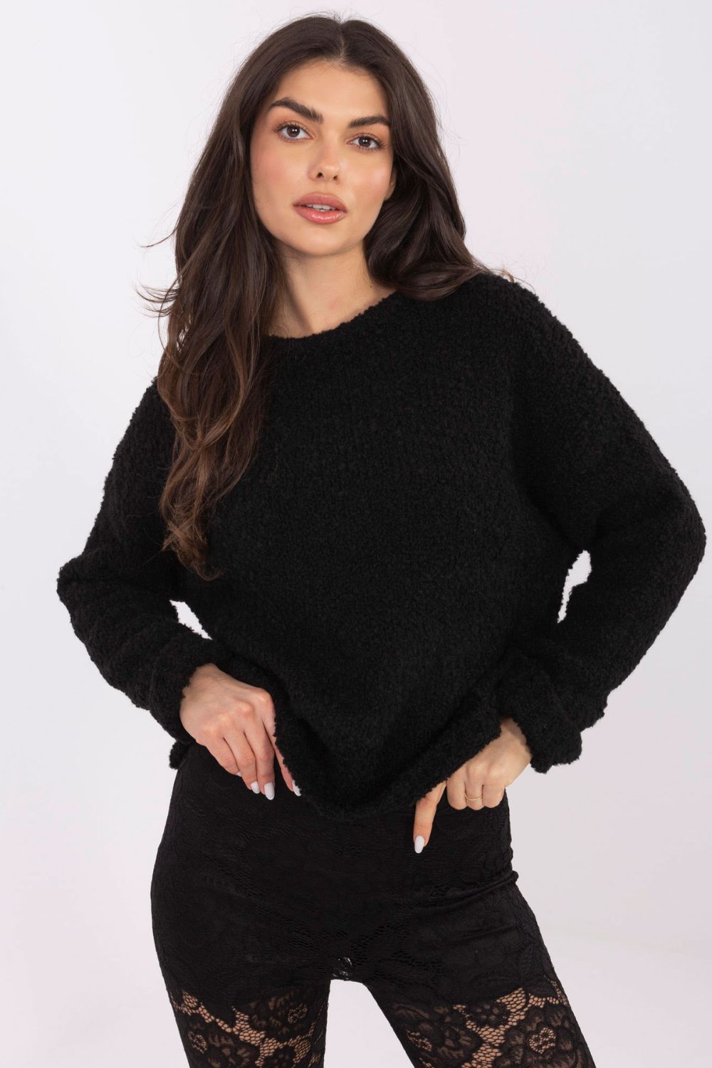 Sweter Damski Model MI-SW-WK32601.19 Black - Italy Moda223175 - Czarny - obrazek 4