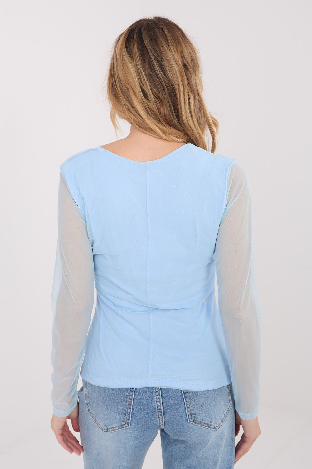 Bluzka Model IT-BZ-21915.57 Light Blue - Italy Moda223342 - Niebieski - obrazek 3