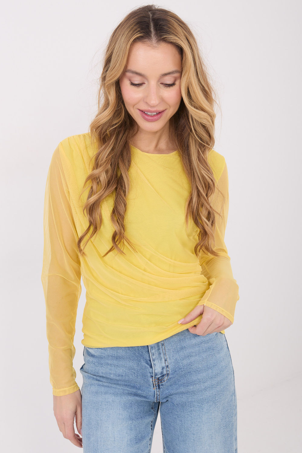 Bluzka Model IT-BZ-21915.58 Yellow - Italy Moda223344 - Żółty
