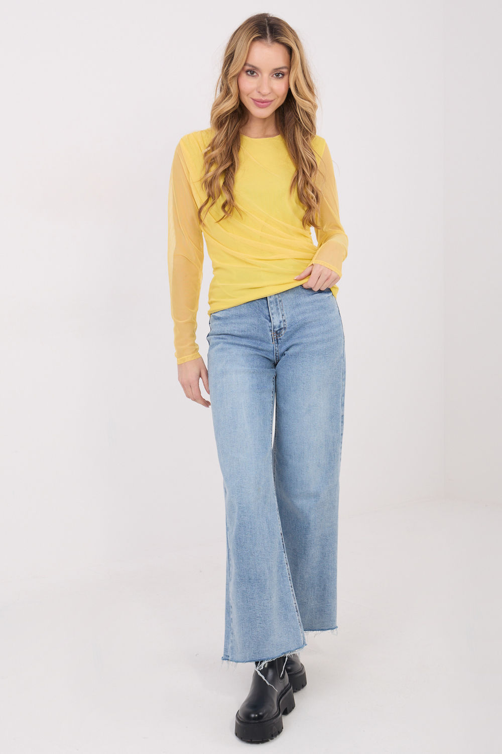 Bluzka Model IT-BZ-21915.58 Yellow - Italy Moda223344 - Żółty - obrazek 2