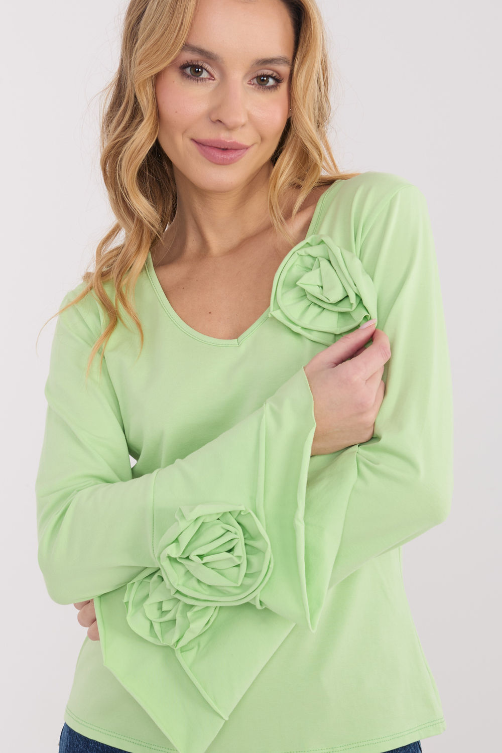Bluzka Model IT-BZ-22139.55 Light Green - Italy Moda223350 - Zielony