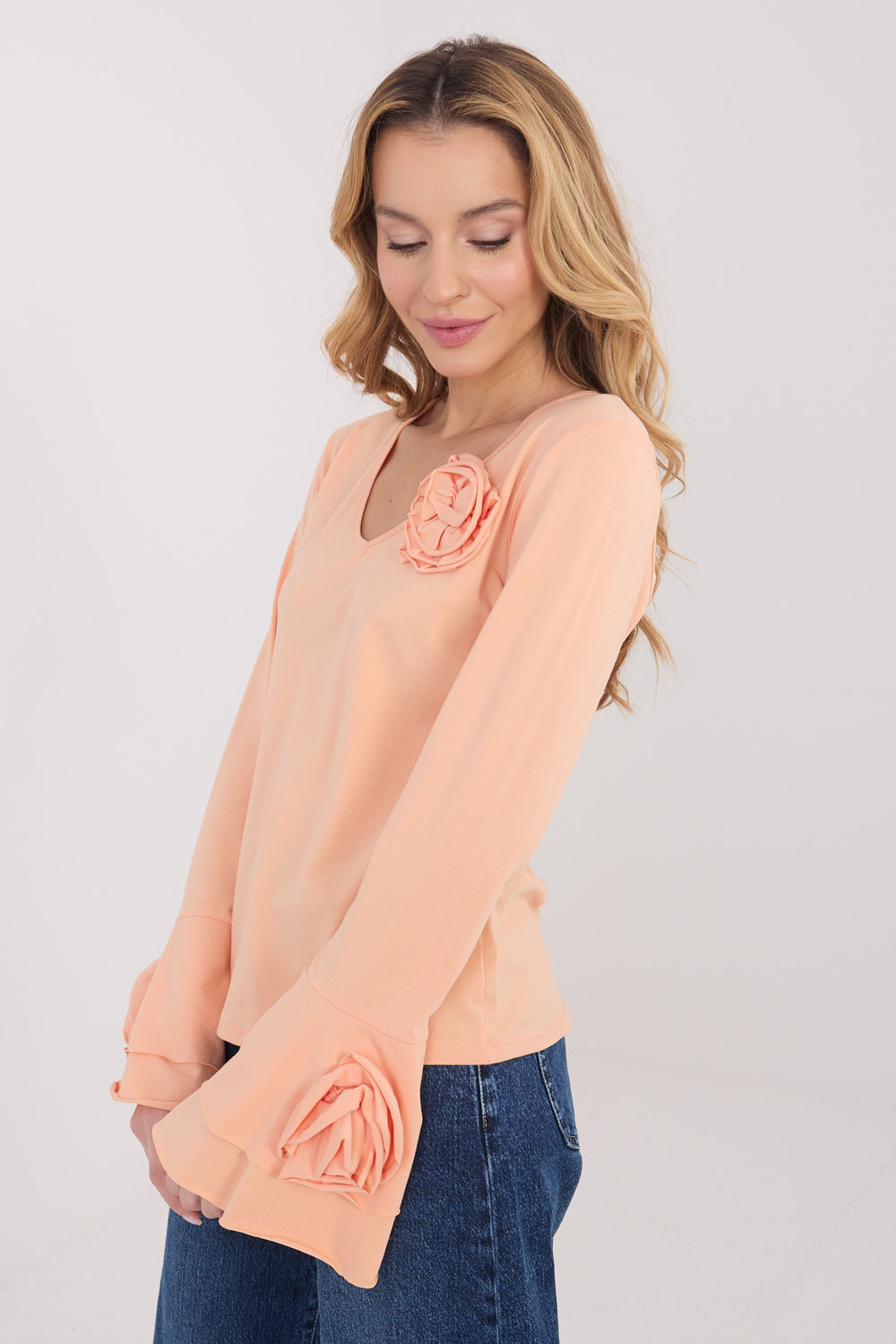 Bluzka Model IT-BZ-22139.96 Light Orange - Italy Moda223356 - Pomarańczowy - obrazek 2