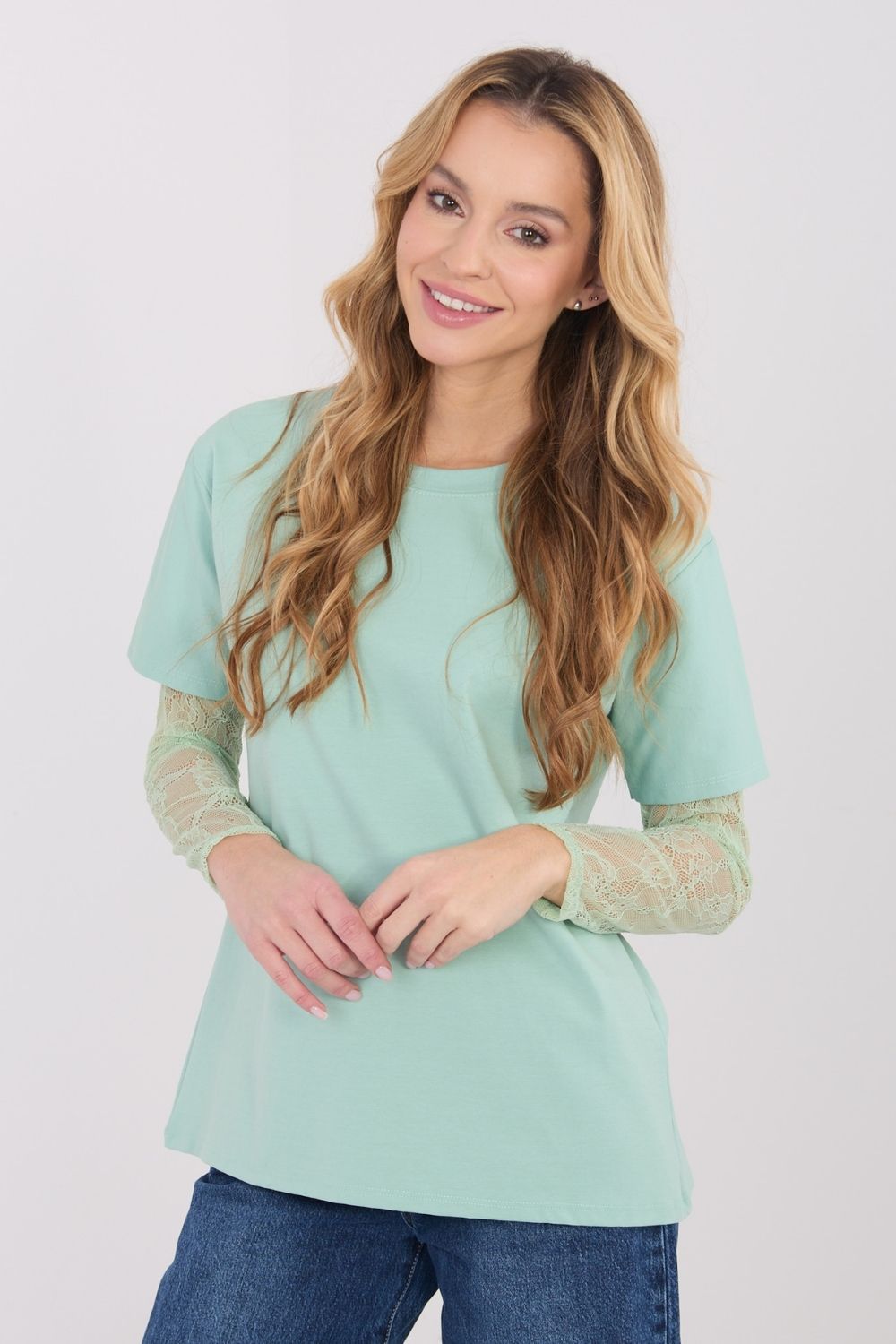 Bluzka Model MI-BZ-4227.61 Pistacja - Italy Moda223338 - Zielony - obrazek 4