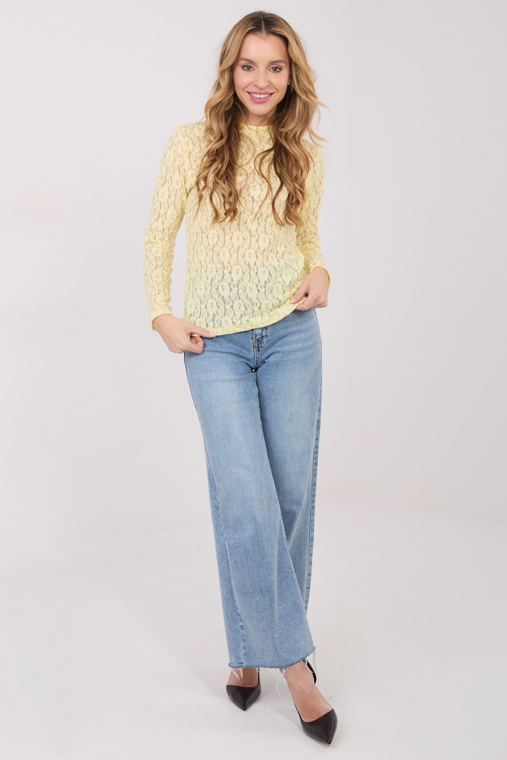 Bluzka Model IT-BZ-9962.98 Light Yellow - Italy Moda223399 - Żółty - obrazek 2