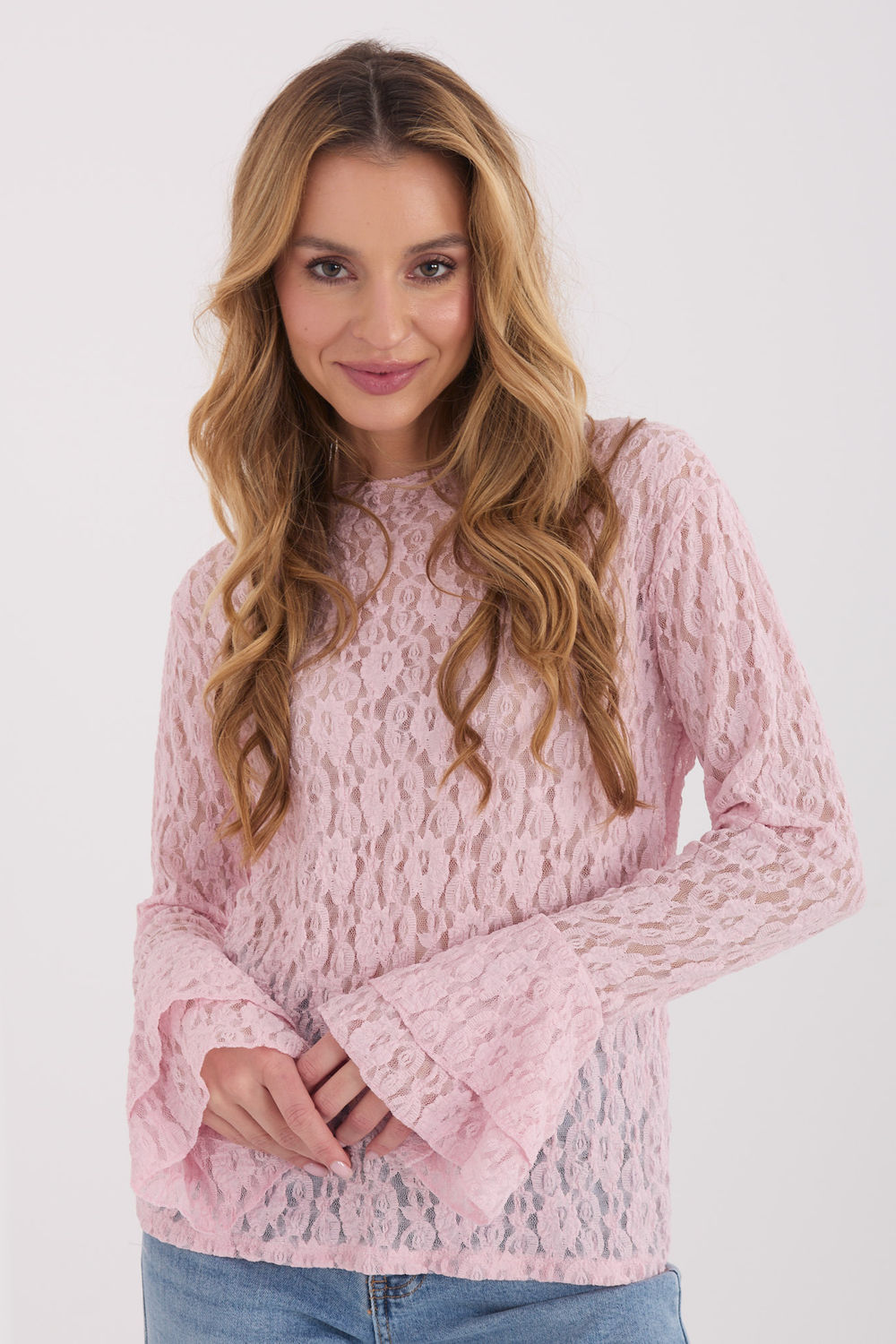 Bluzka Model IT-BZ-9970.97 Light Pink - Italy Moda223407 - Różowy