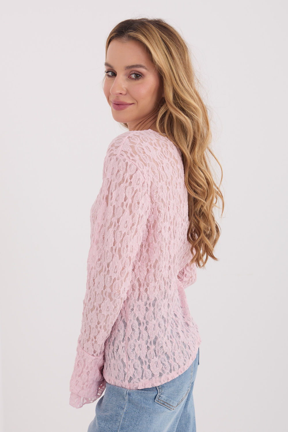 Bluzka Model IT-BZ-9970.97 Light Pink - Italy Moda223407 - Różowy - obrazek 2