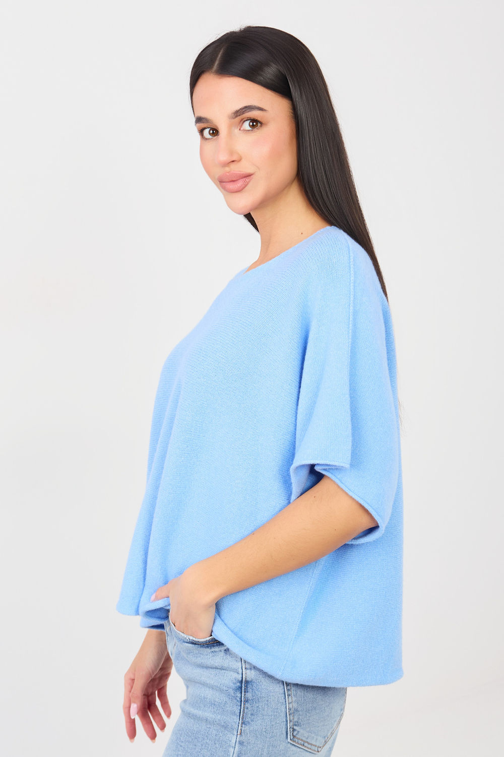 Sweter Damski Model IT-SW-0811.82P Light Blue - Italy Moda223441 - Niebieski - obrazek 3