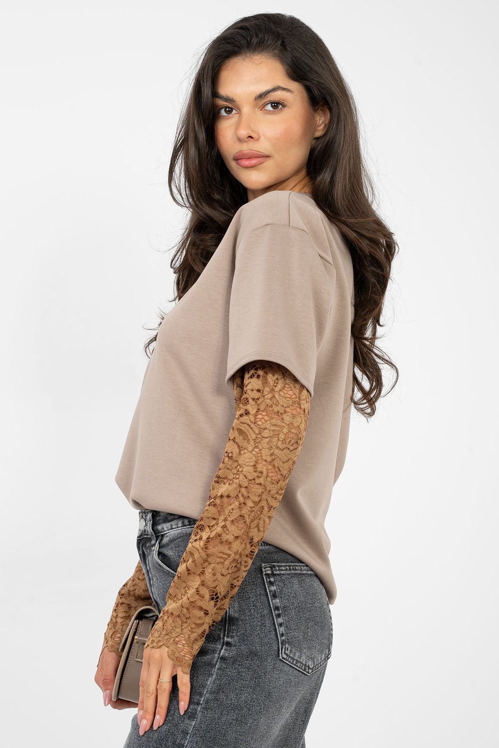 Bluzka Model IT-BZ-22128.27 Dark Beige - Italy Moda223490 - Beżowy - obrazek 2