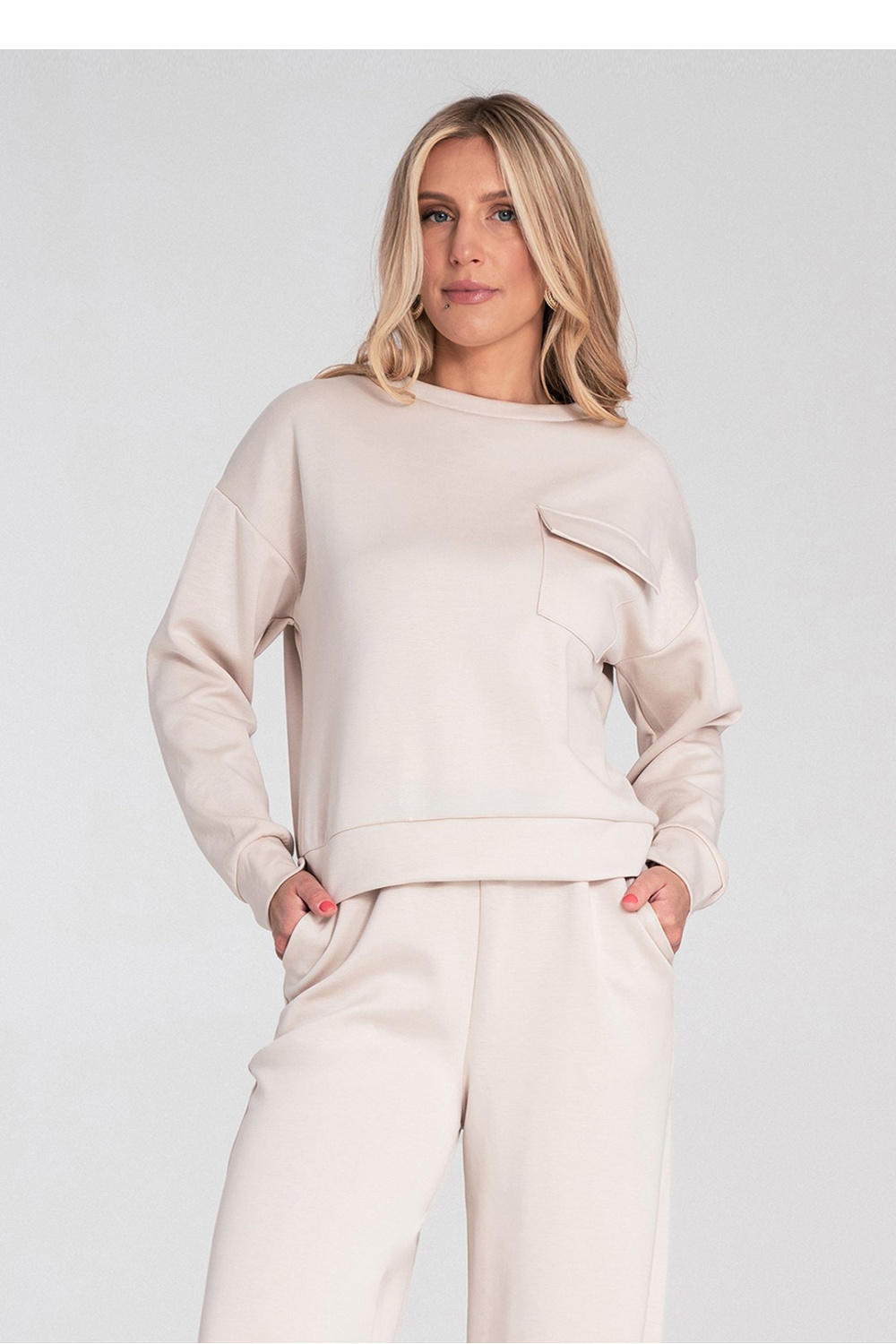 Bluza Damska Model M1202 Beige - Figl223544 - Beżowy