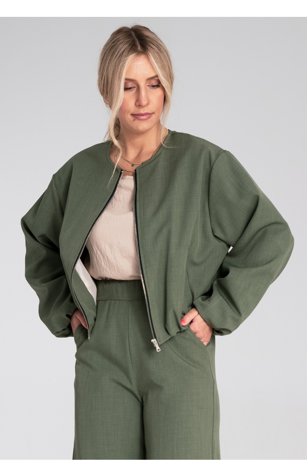Kurtka Damska Model M1198 Green - Figl223545 - Zielony - obrazek 2