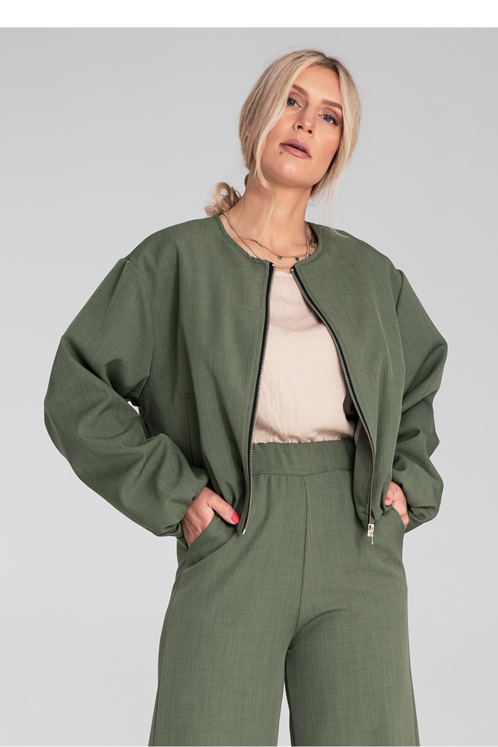 Kurtka Damska Model M1198 Green - Figl223545 - Zielony - obrazek 4