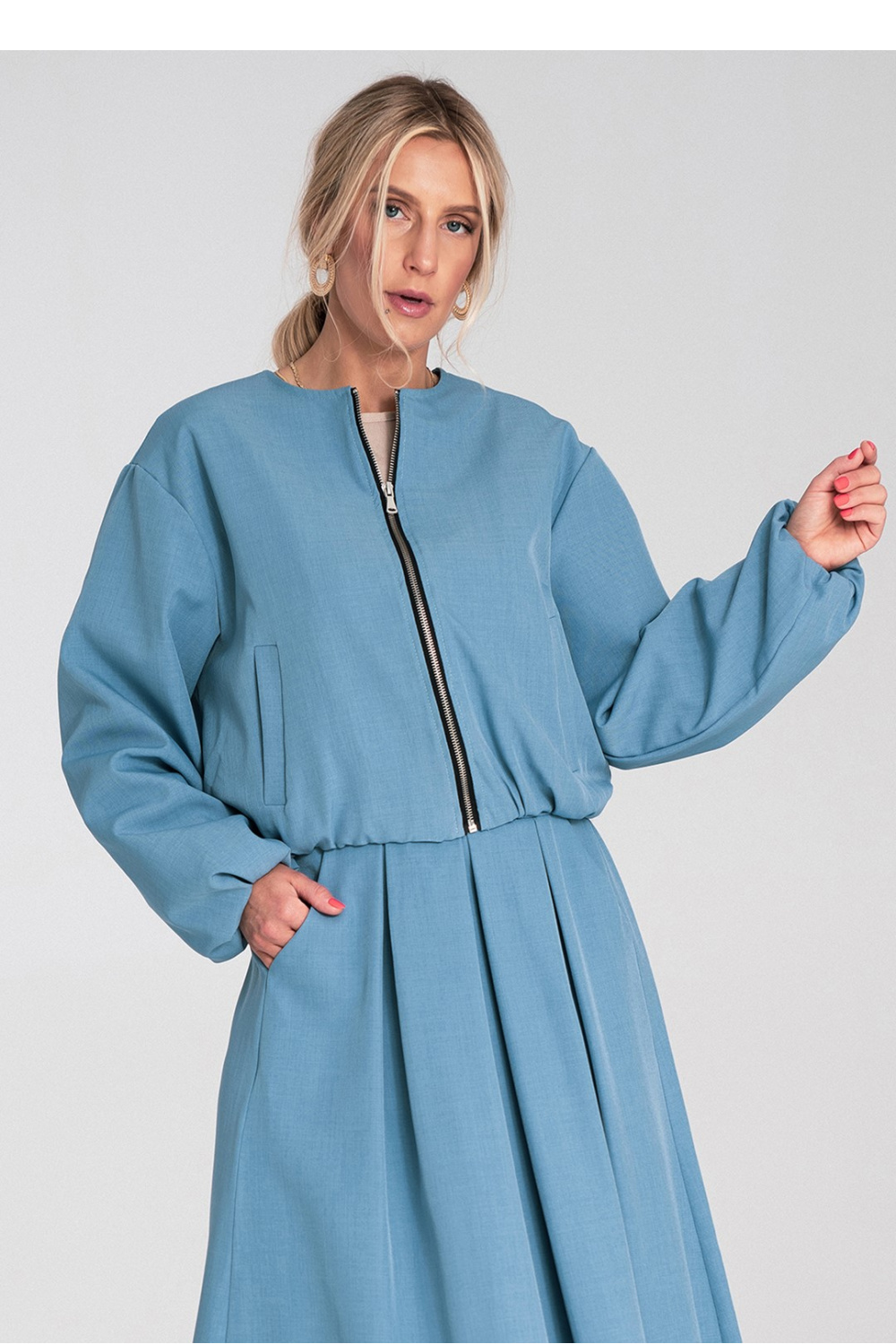 Kurtka Damska Model M1198 Blue - Figl223546 - Niebieski