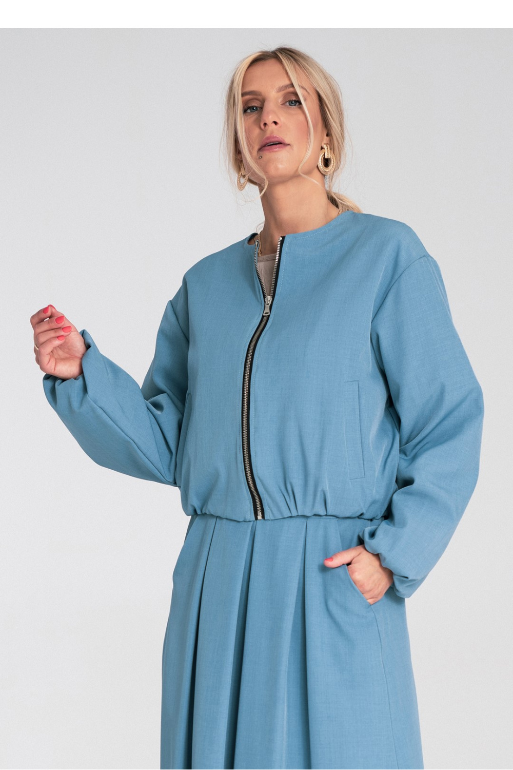 Kurtka Damska Model M1198 Blue - Figl223546 - Niebieski - obrazek 4