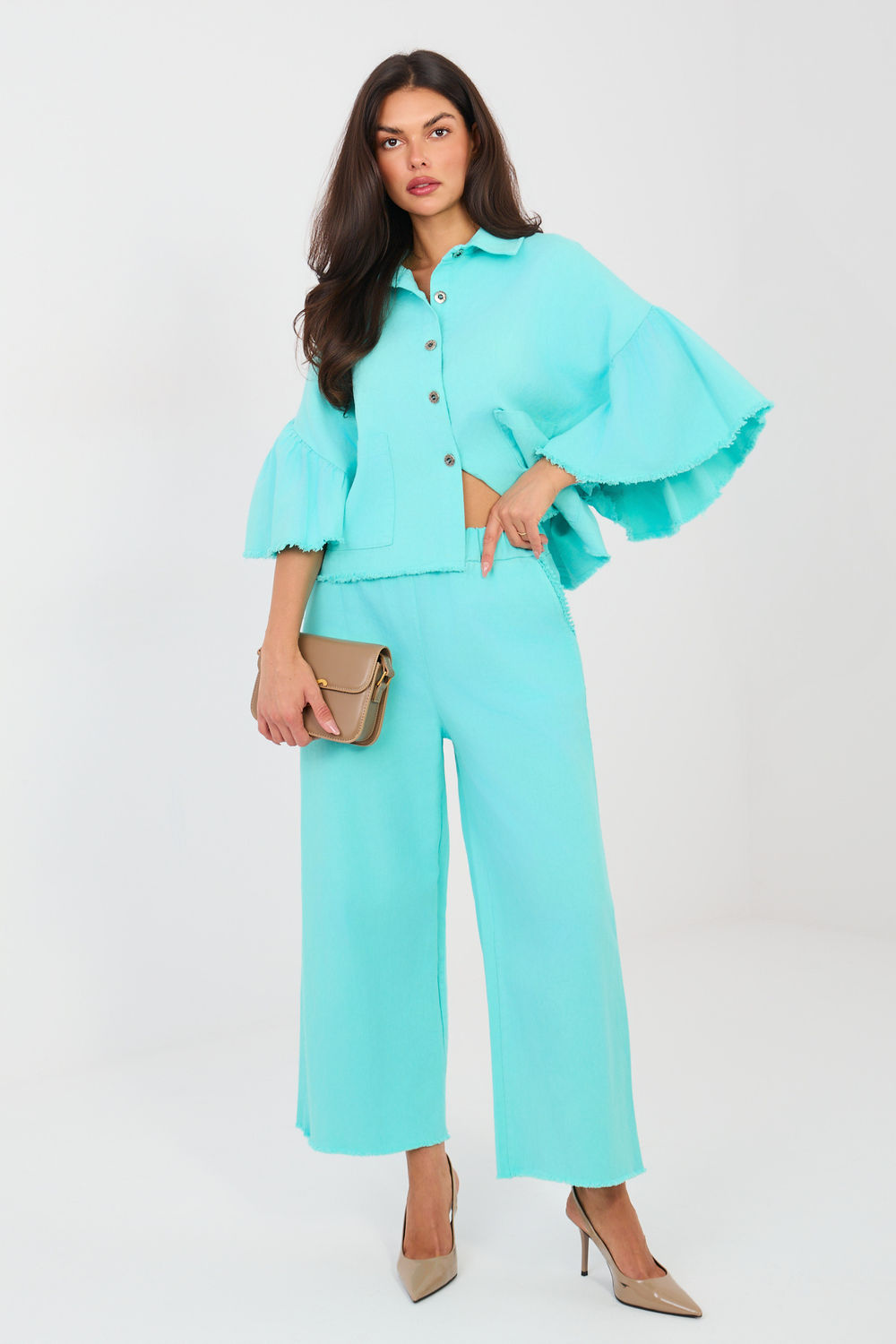 Kurtka Damska Model IT-KR-FL9998.85 Turkus - Rue Paris223630 - Niebieski