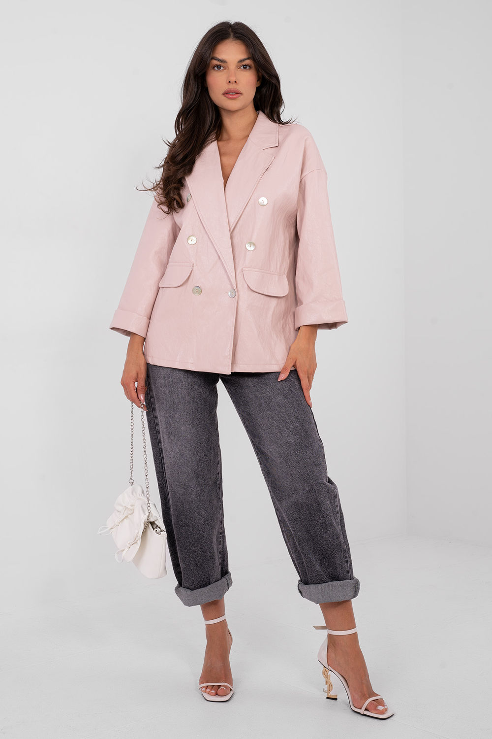 Marynarka Model IT-MA-FL10061.51 Light Pink - Rue Paris223659 - Różowy - obrazek 2