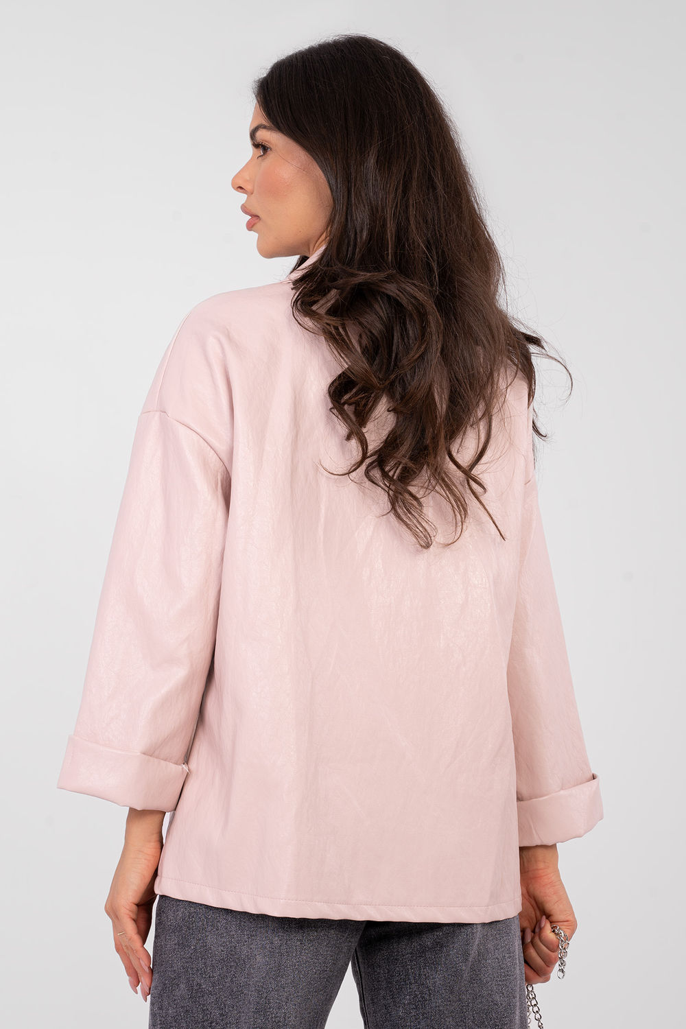 Marynarka Model IT-MA-FL10061.51 Light Pink - Rue Paris223659 - Różowy - obrazek 3