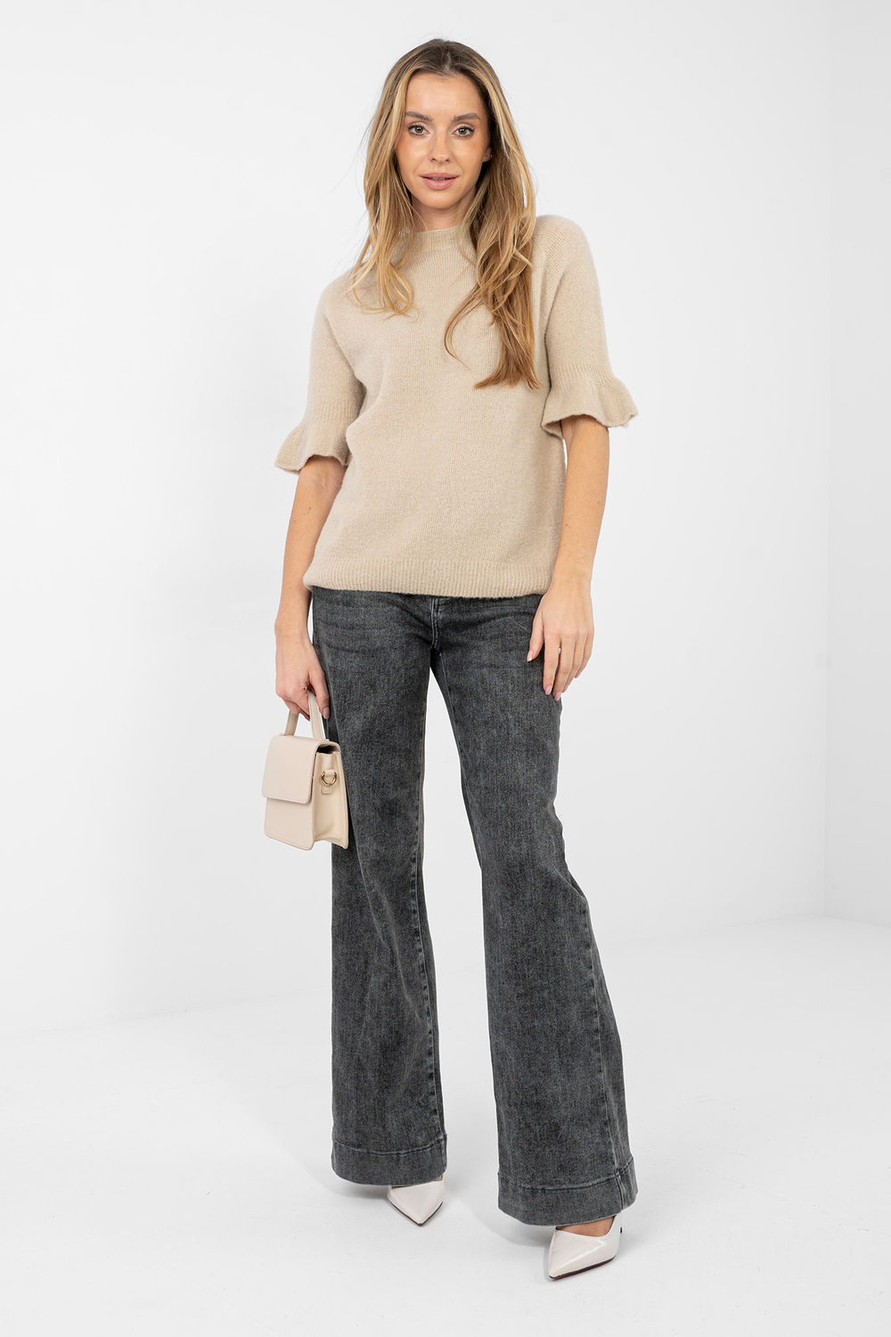 Sweter Damski Model MI-SW-1901.66 Beige - Italy Moda223745 - Beżowy - obrazek 2