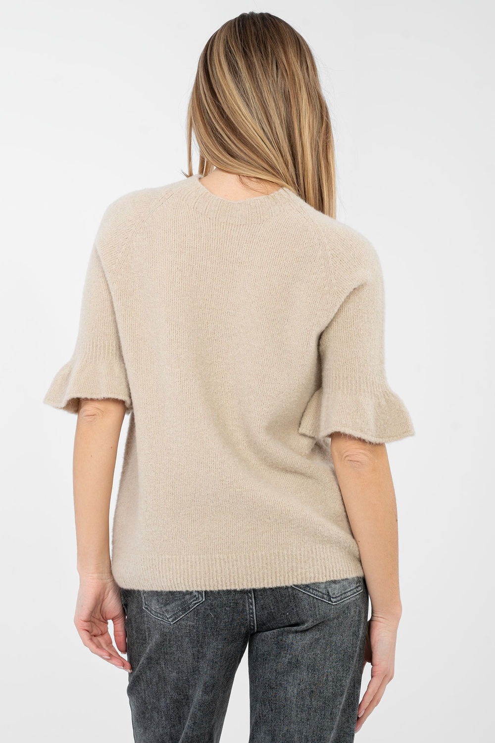 Sweter Damski Model MI-SW-1901.66 Beige - Italy Moda223745 - Beżowy - obrazek 3