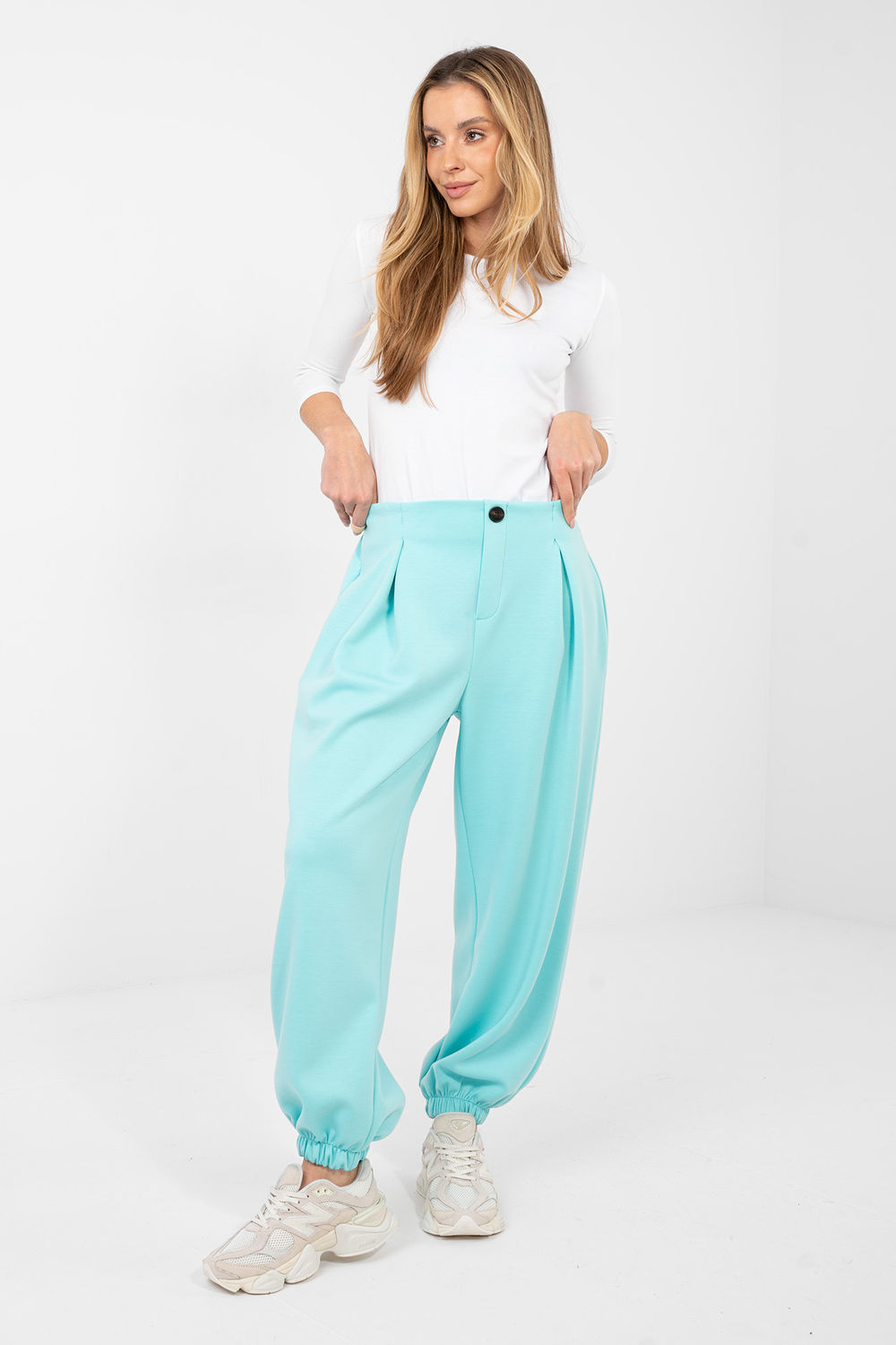 Spodnie Dresowe Model IT-SP-9995.12P Mint - Italy Moda223749 - Zielony - obrazek 2