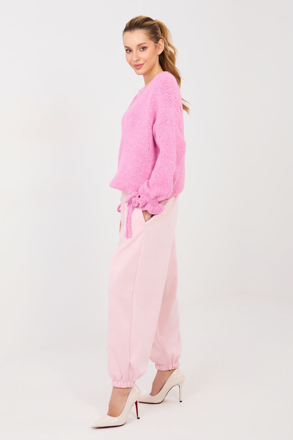 Spodnie Dresowe Model IT-SP-9995.16P Light Pink - Italy Moda223753 - Różowy - obrazek 2