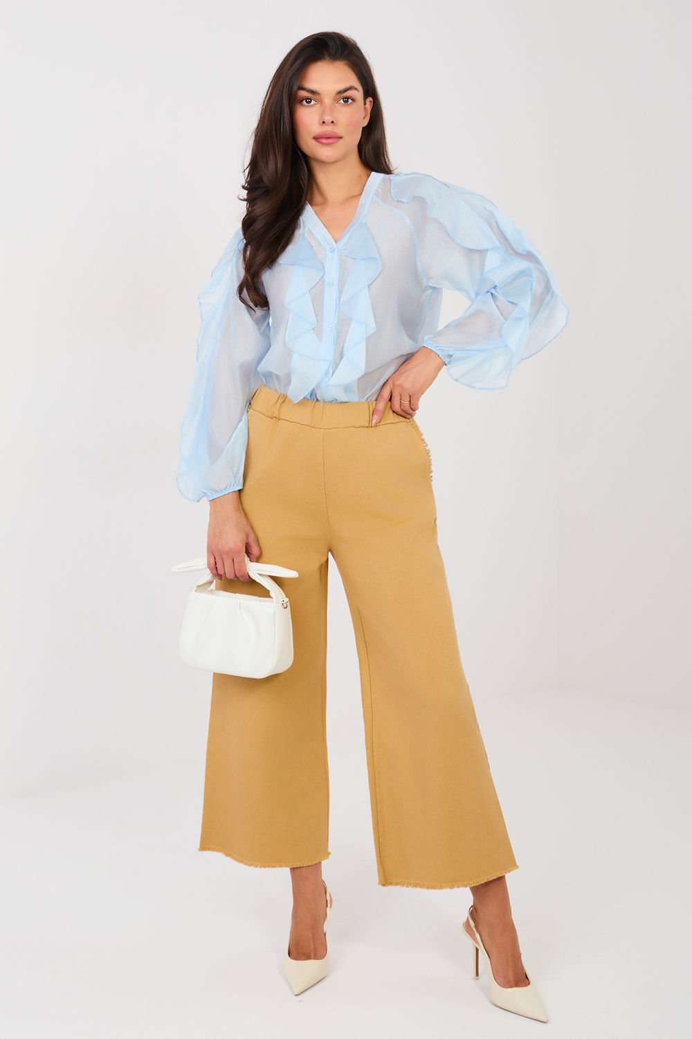 Spodnie Damskie Model IT-SP-FL9997.76 Camel - Italy Moda223767 - Brązowy